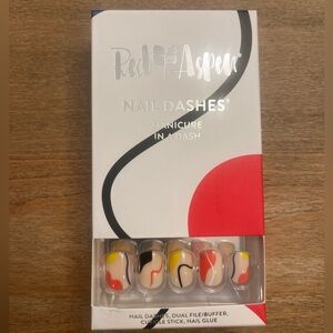 Red Aspen nail dashes in Abstract Distractions,, Devon